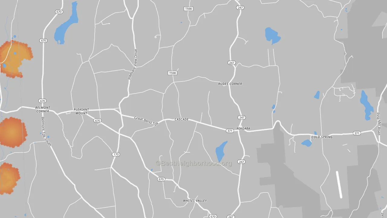 Bike Grade map of 18453, PA