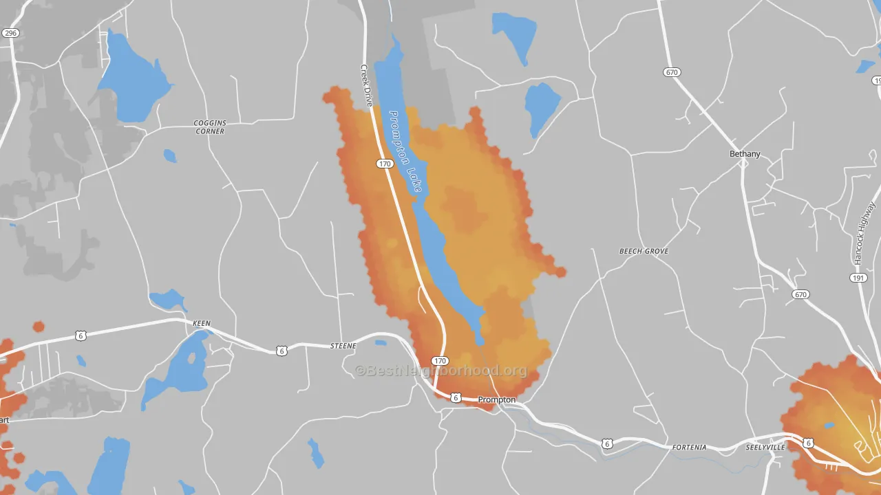 Bike Grade map of 18456, PA