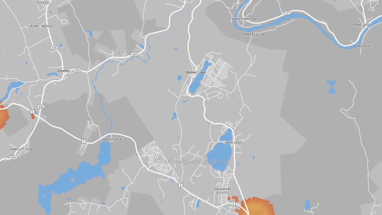 Bike Grade map of 18458, PA
