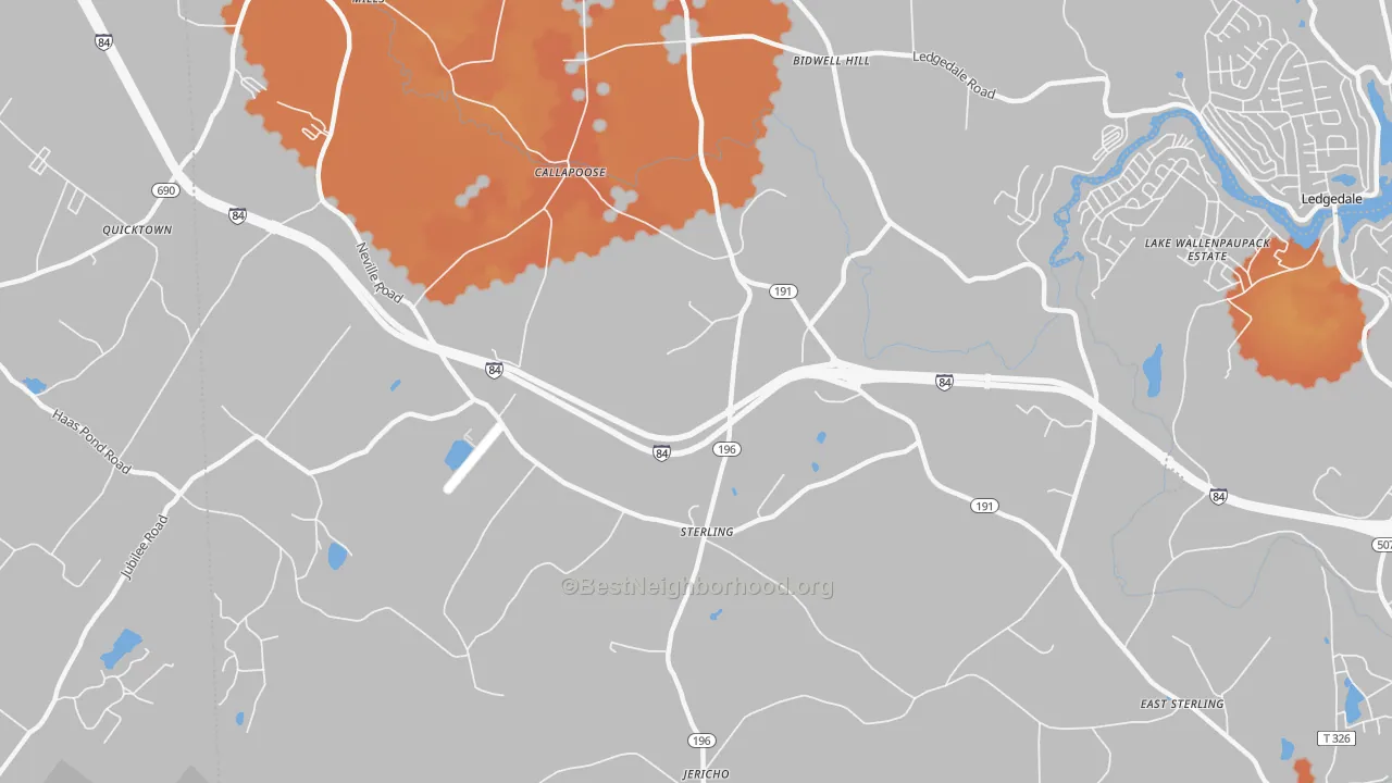 Bike Grade map of 18463, PA
