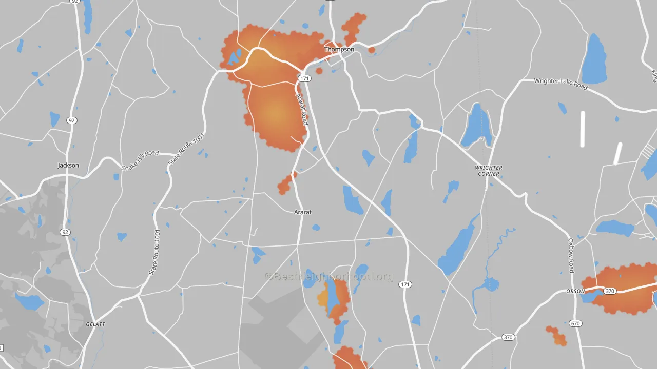 Bike Grade map of 18465, PA