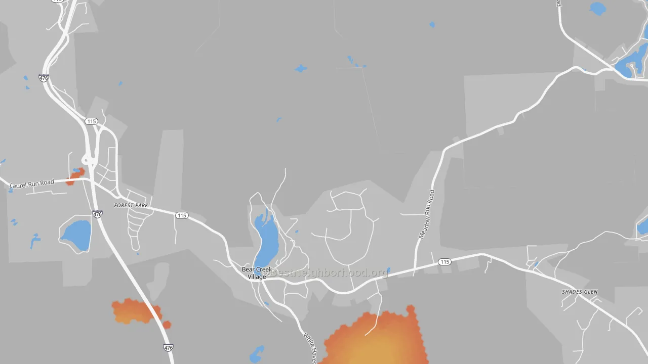 Bike Grade map of 18602, PA