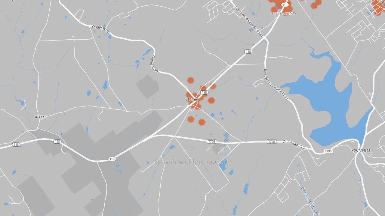 Bike Grade map of 18627, PA