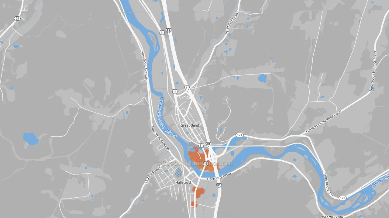 Bike Grade map of 18821, PA
