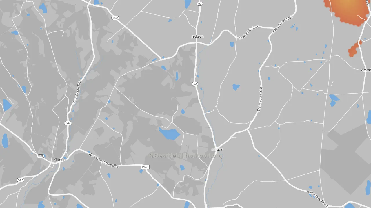 Bike Grade map of 18825, PA