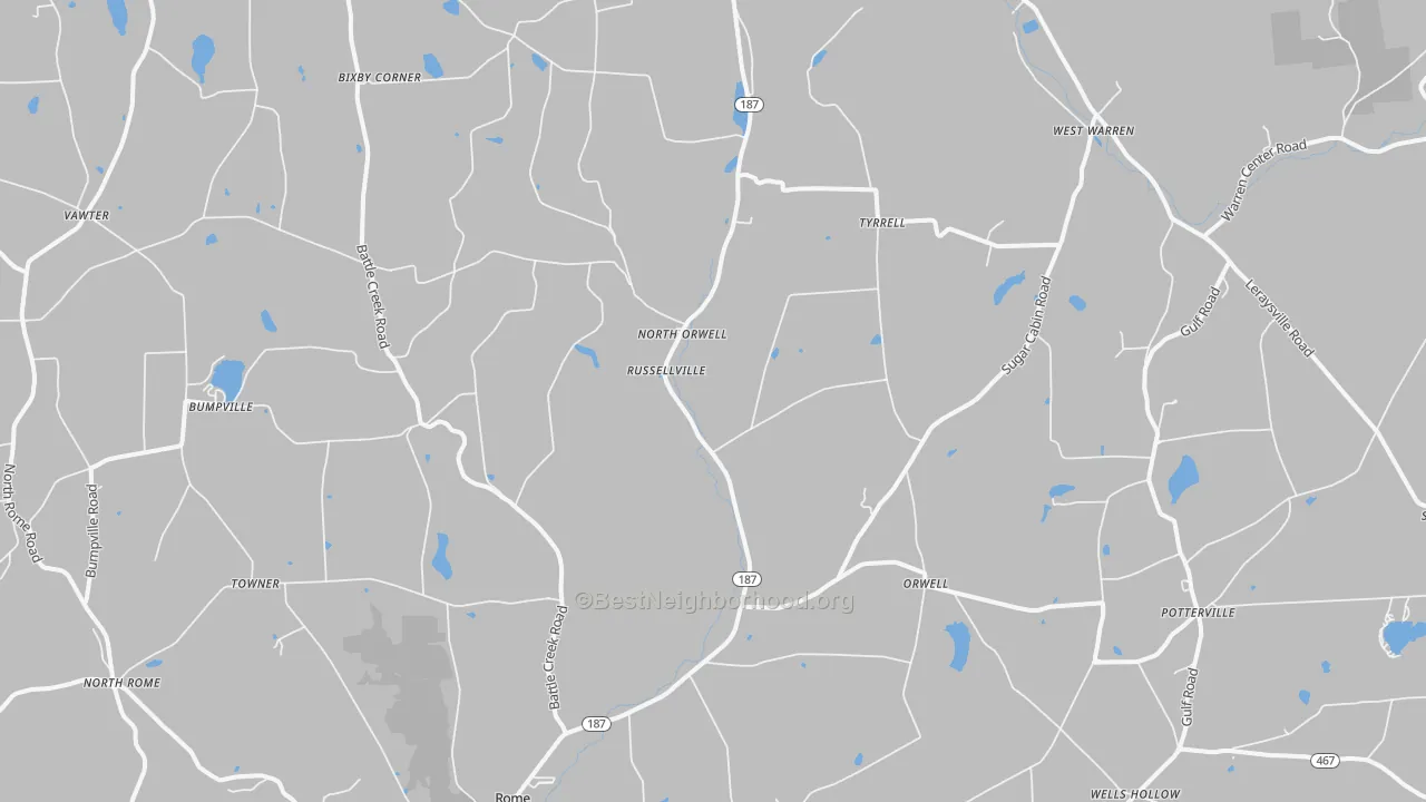 Bike Grade map of 18837, PA