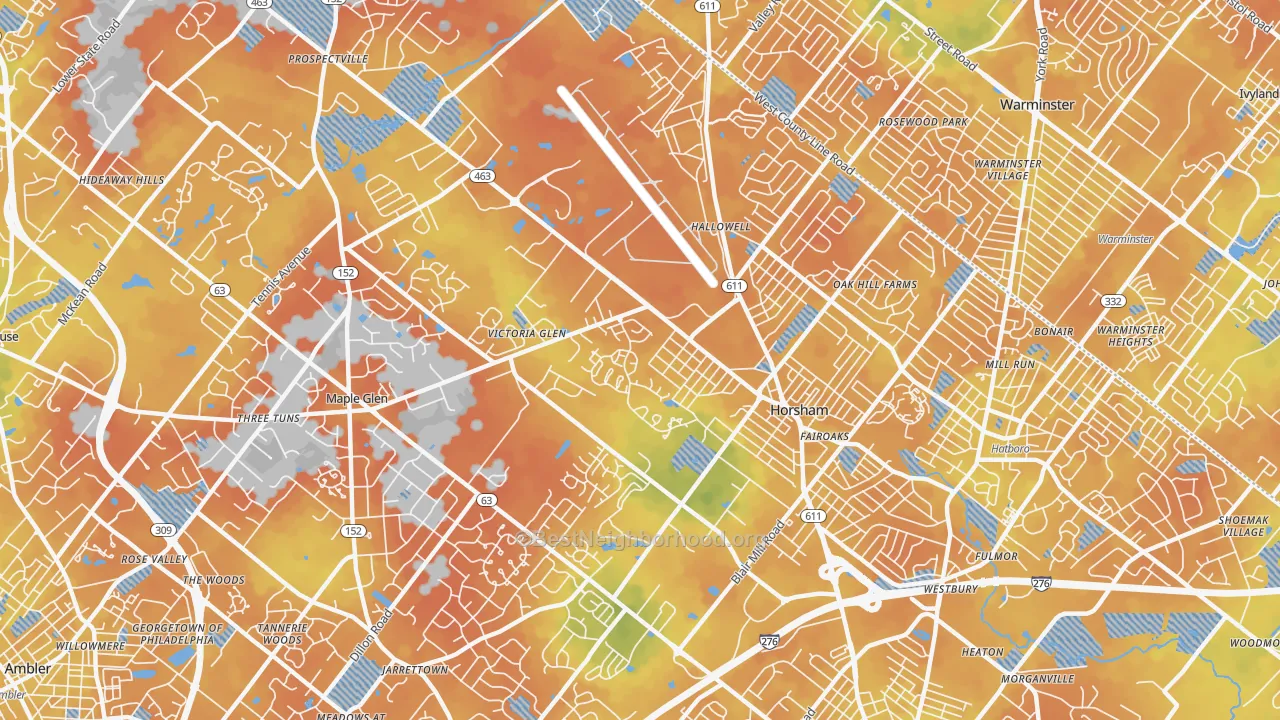 Bike Grade map of 19044, PA