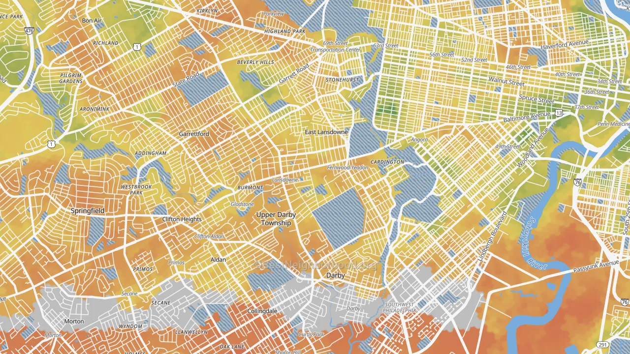 Bike Grade map of 19050, PA