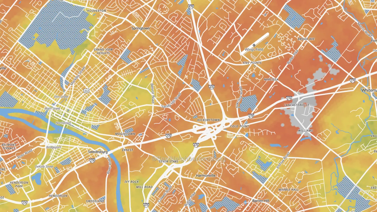 Bike Grade map of 19462, PA