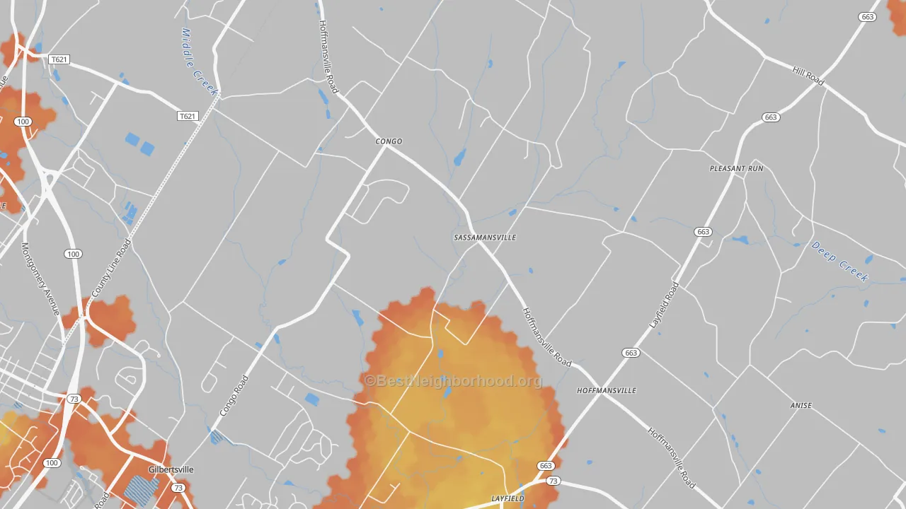 Bike Grade map of 19472, PA