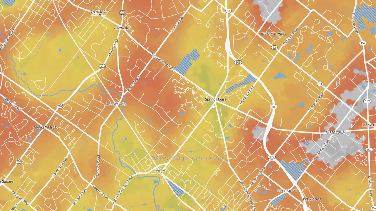 Bike Grade map of 19477, PA