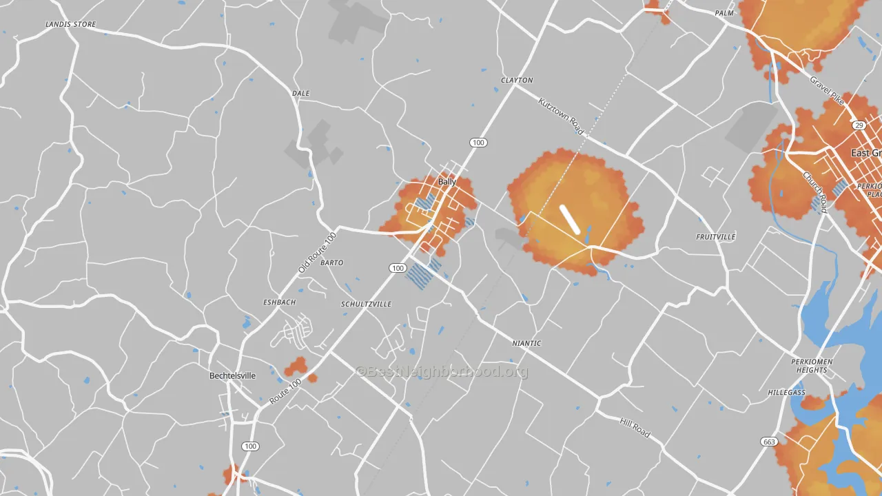 Bike Grade map of 19504, PA