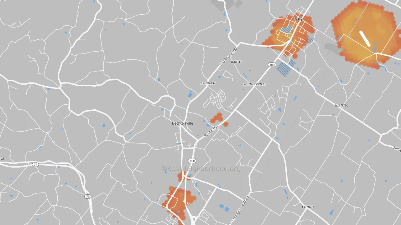 Bike Grade map of 19505, PA