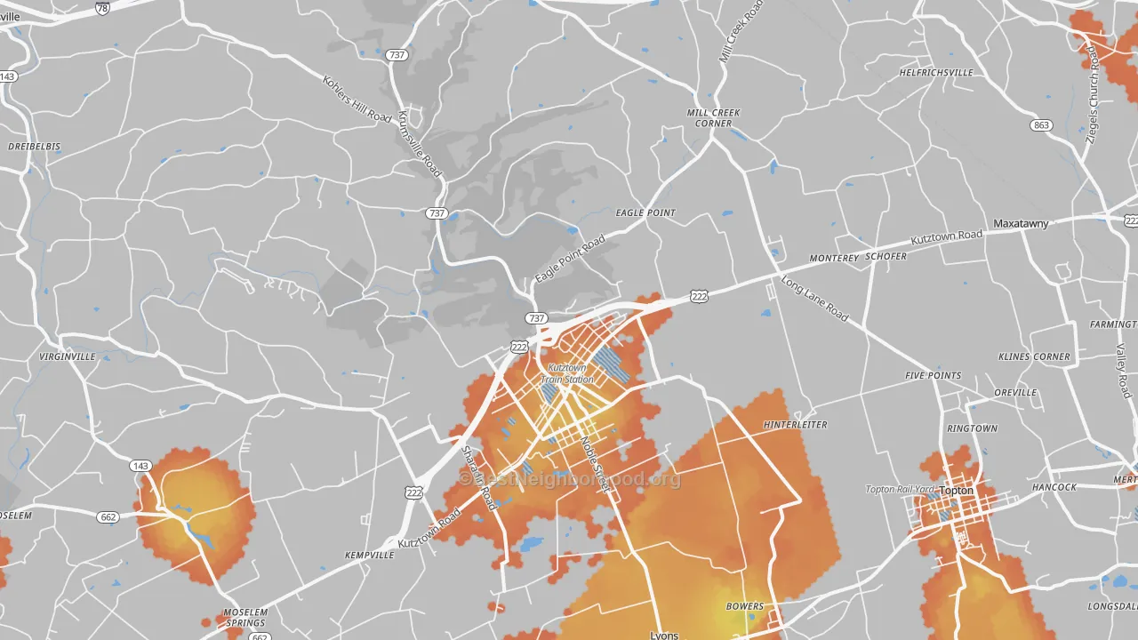Bike Grade map of 19530, PA