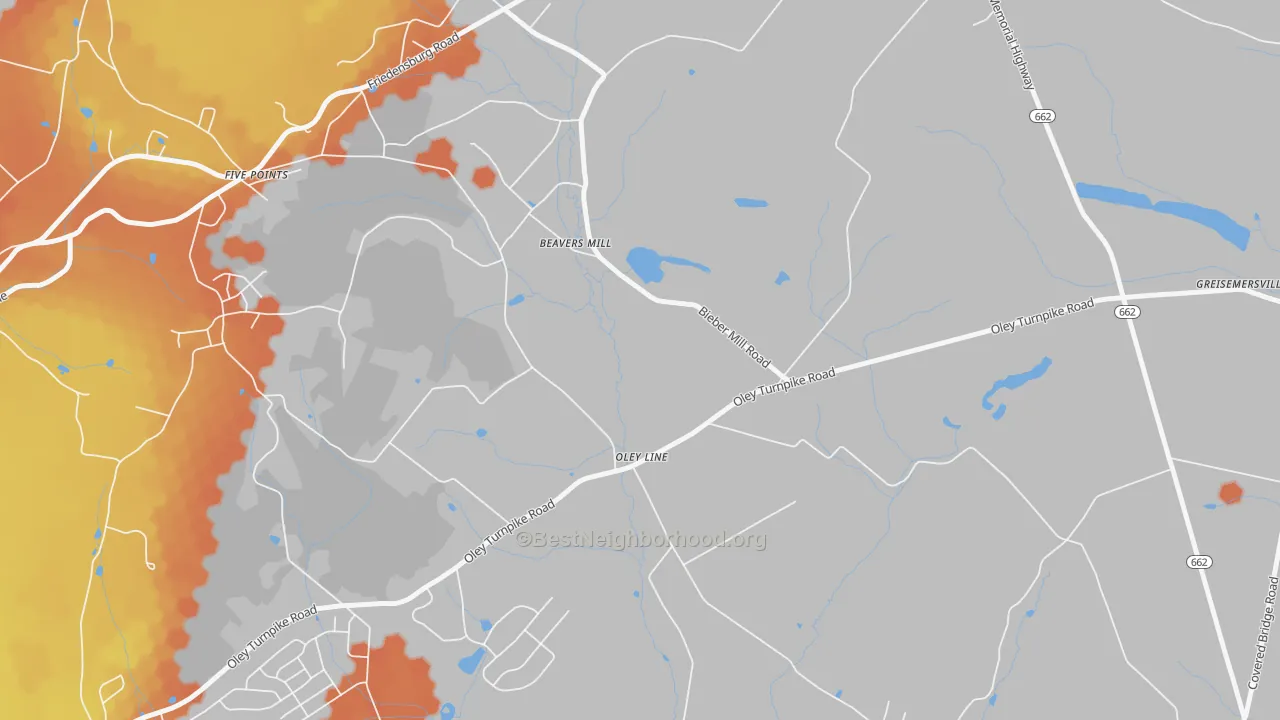 Bike Grade map of 19535, PA