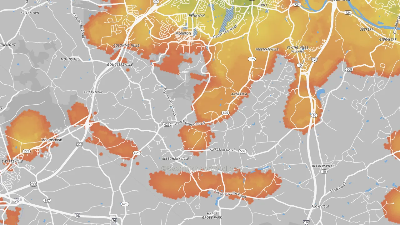 Bike Grade map of 19540, PA
