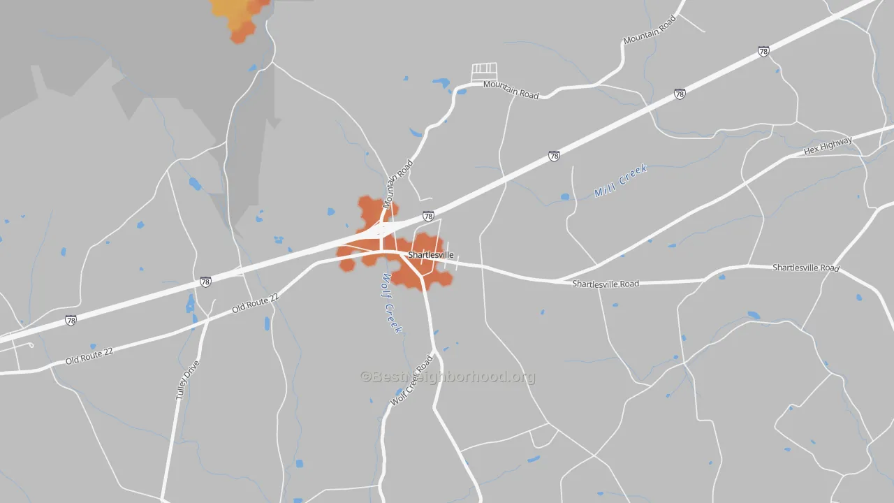 Bike Grade map of 19554, PA
