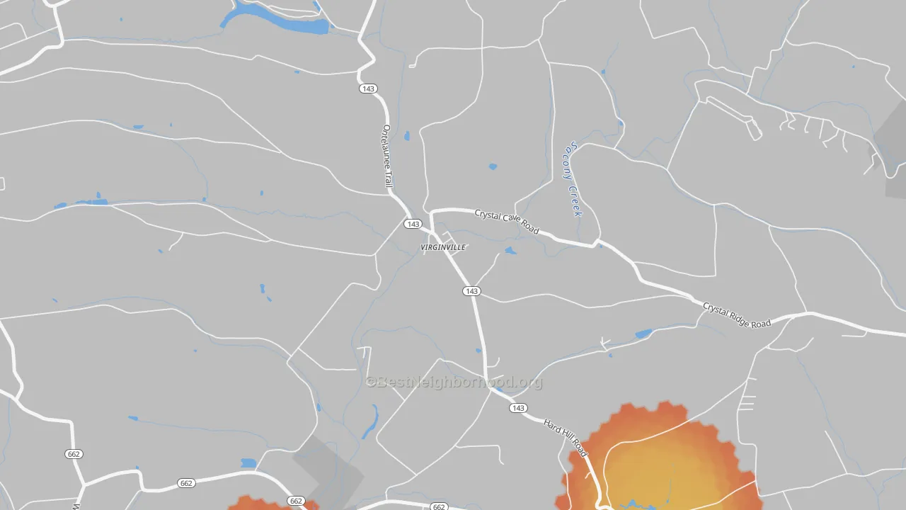 Bike Grade map of 19564, PA