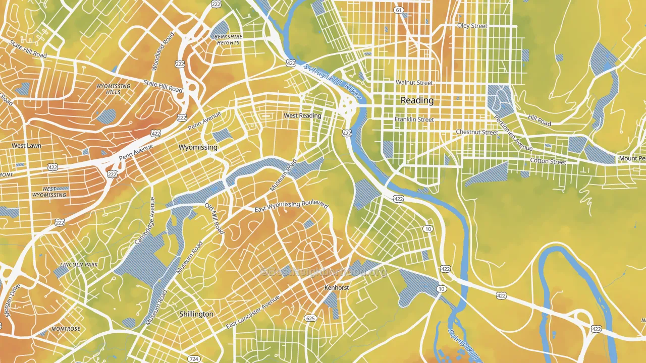 Bike Grade map of 19611, PA