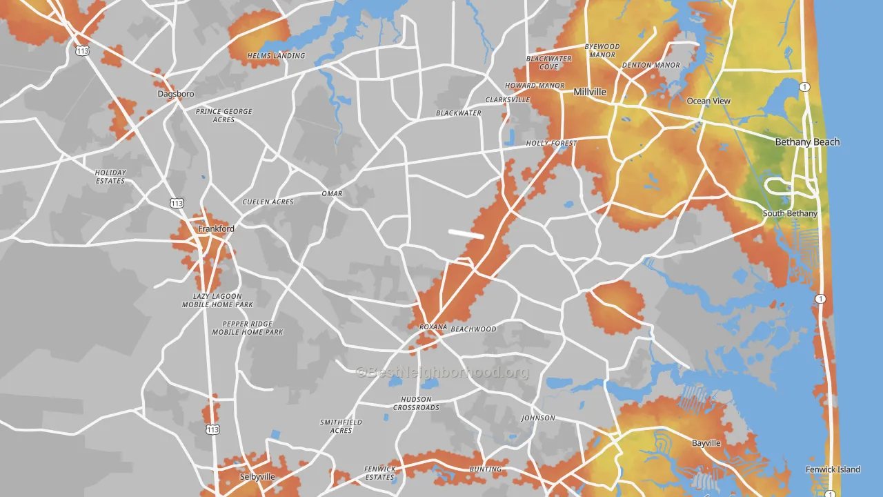 Bike Grade map of 19945, DE