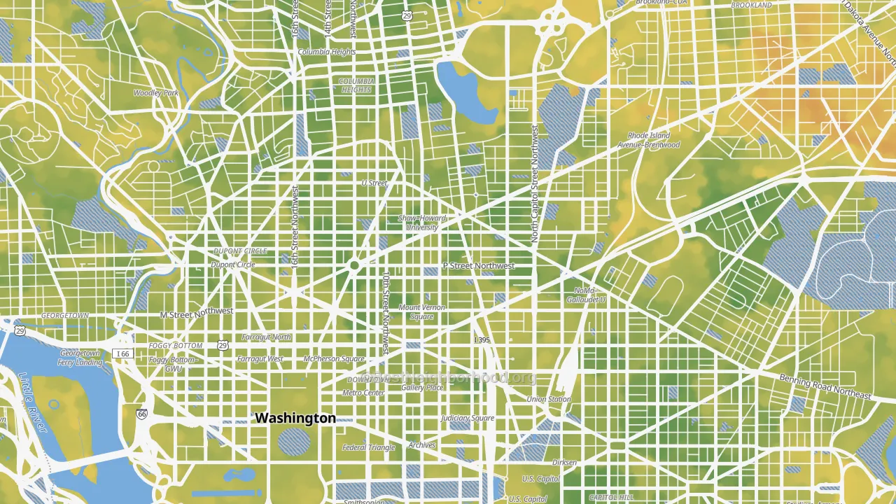 Bike Grade map of 20001, DC