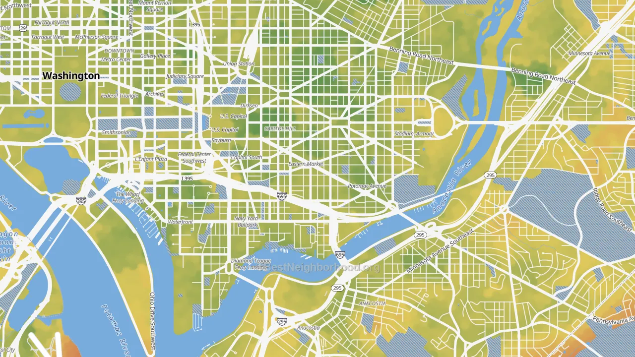 Bike Grade map of 20003, DC