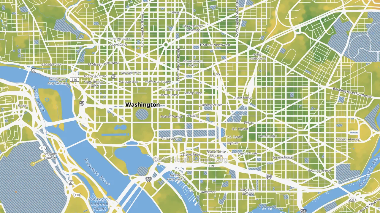 Bike Grade map of 20004, DC