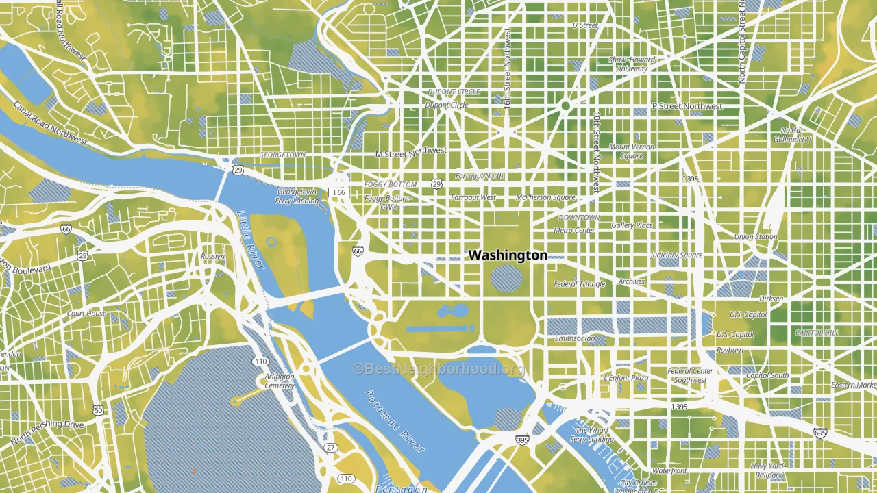 Bike Grade map of 20006, DC
