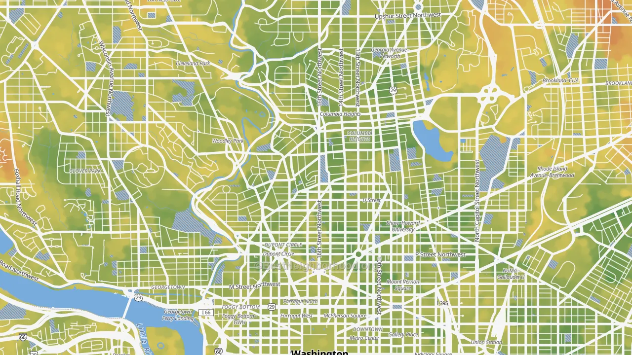 Bike Grade map of 20009, DC