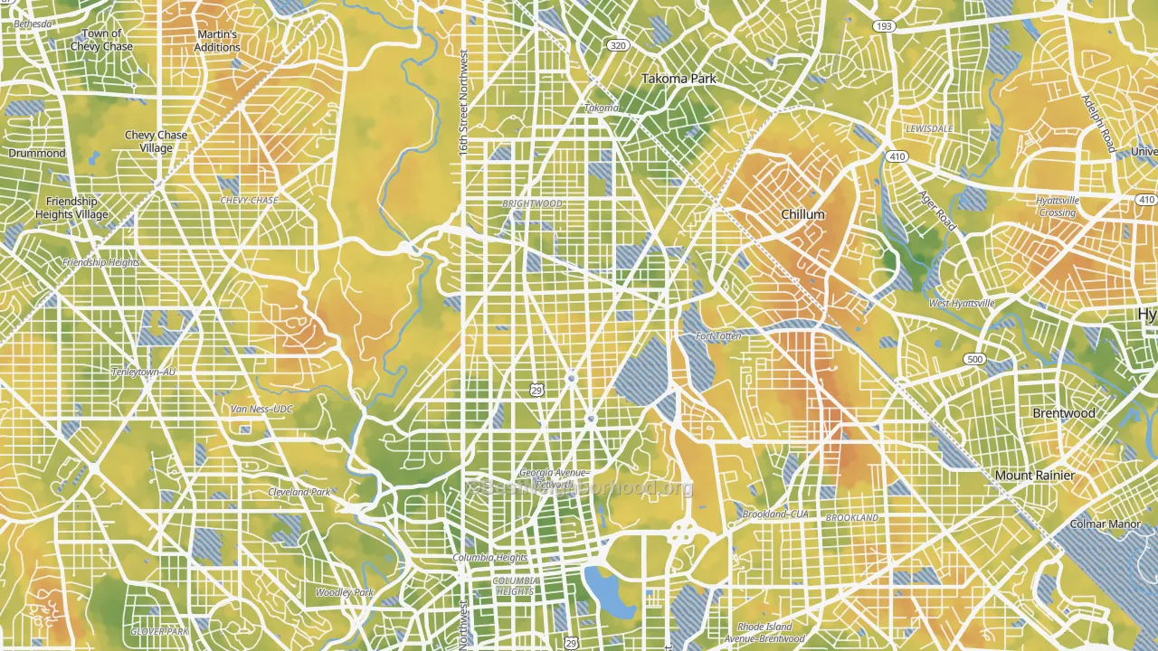 Bike Grade map of 20011, DC