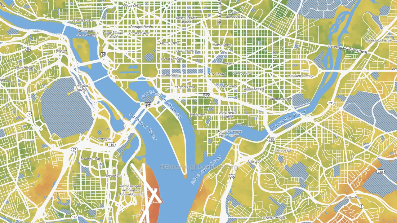 Bike Grade map of 20024, DC