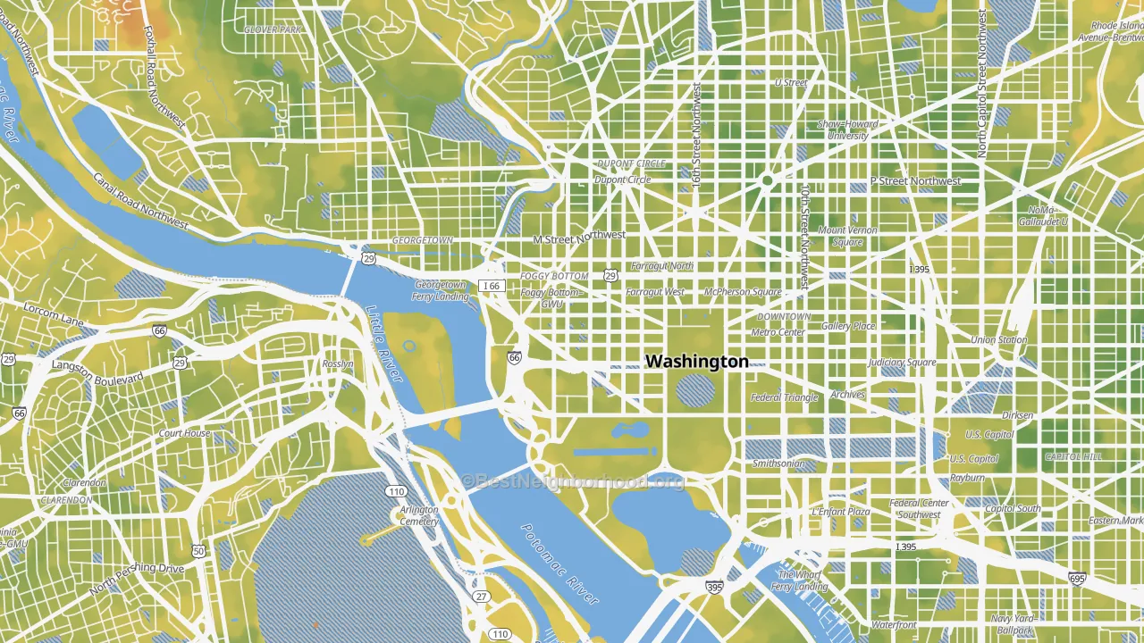 Bike Grade map of 20052, DC