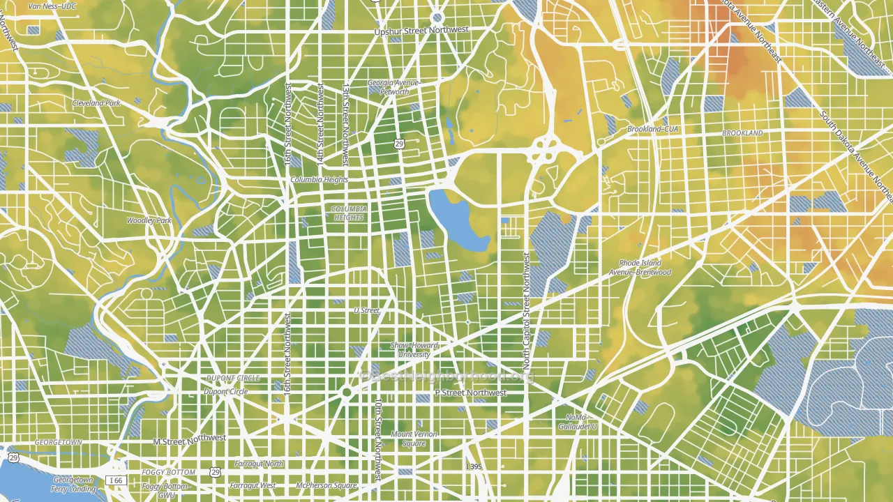 Bike Grade map of 20059, DC