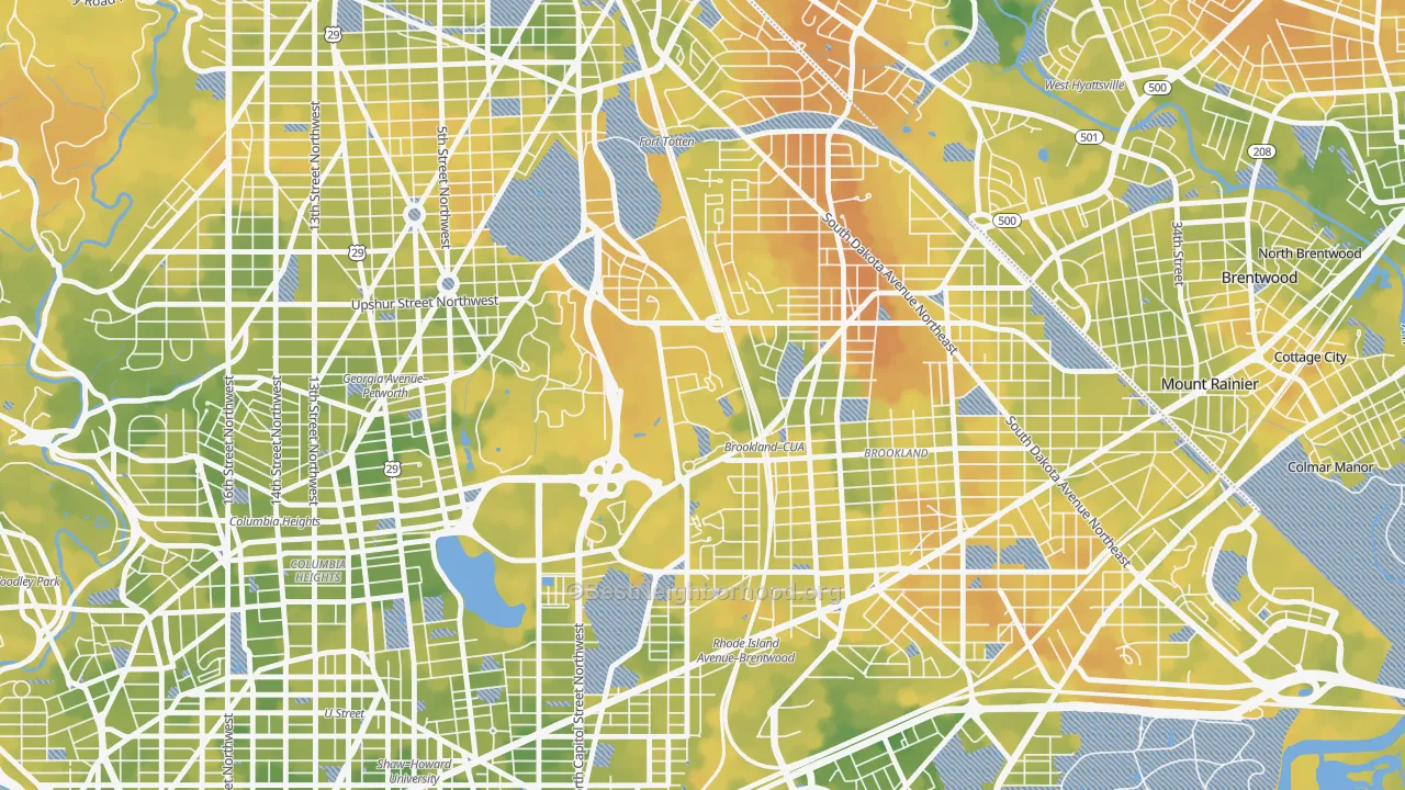 Bike Grade map of 20064, DC