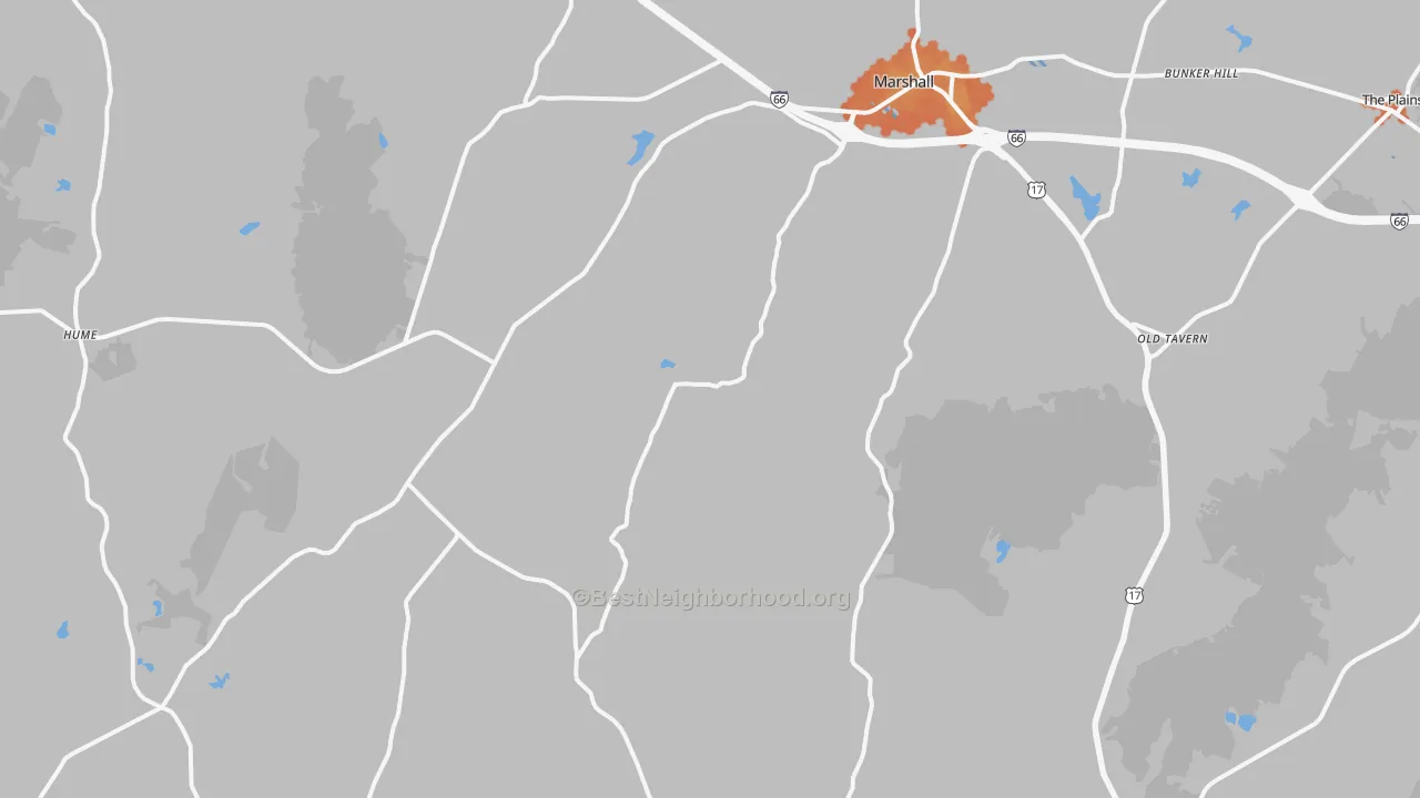 Bike Grade map of 20115, VA