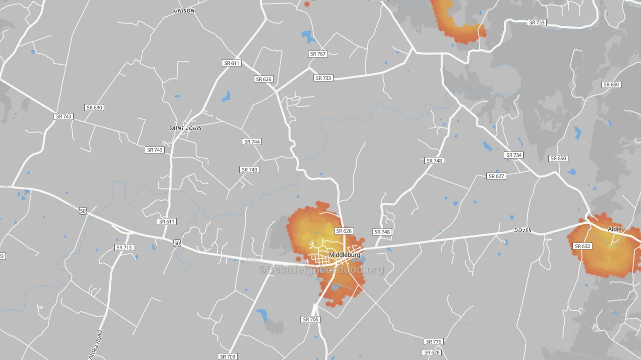 Bike Grade map of 20117, VA