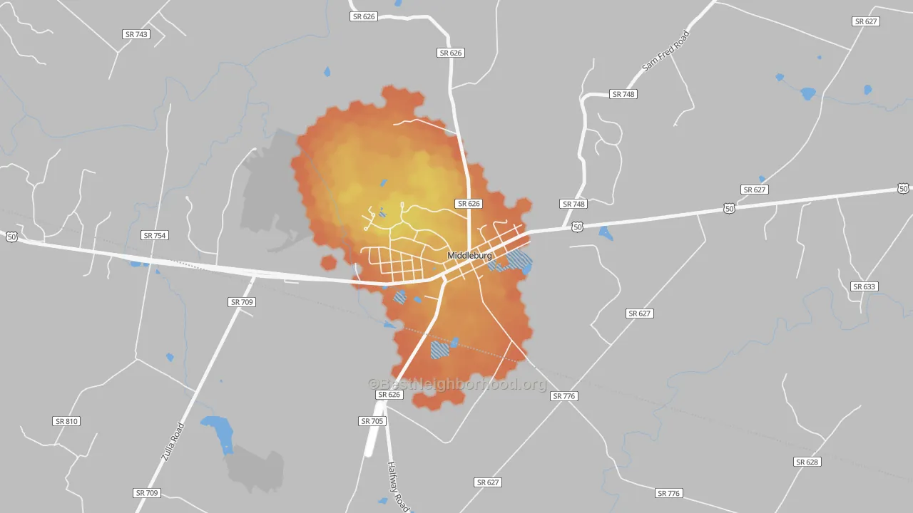 Bike Grade map of 20118, VA