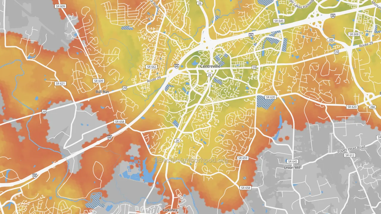Bike Grade map of 20121, VA