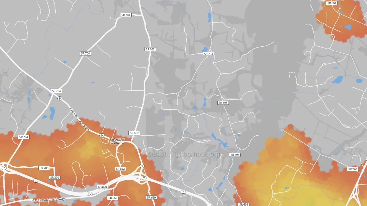 Bike Grade map of 20129, VA