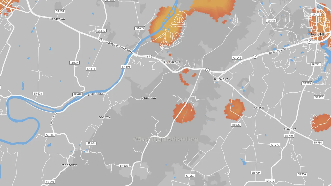 Bike Grade map of 20135, VA