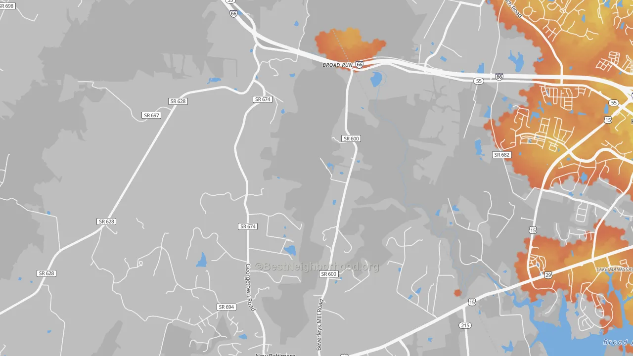 Bike Grade map of 20137, VA