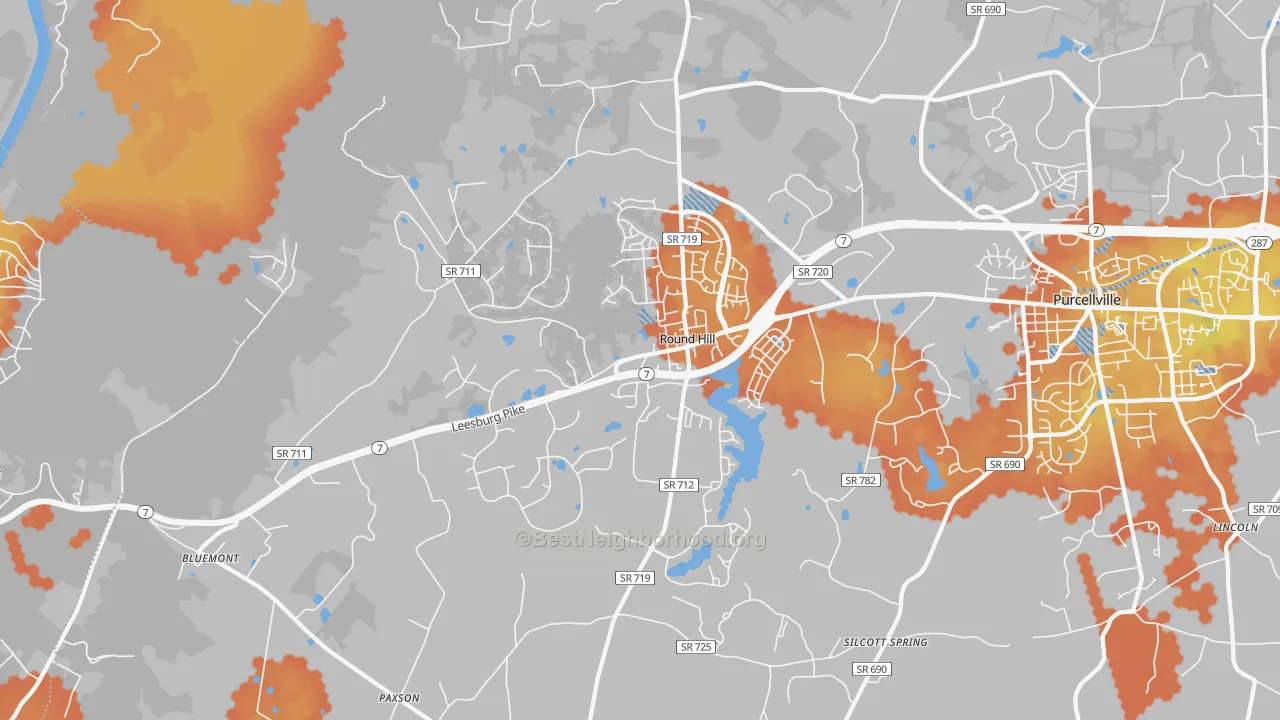 Bike Grade map of 20141, VA