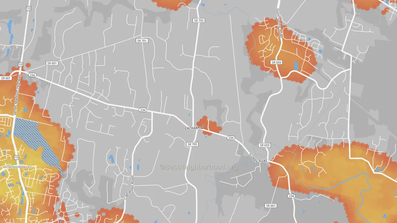 Bike Grade map of 20143, VA