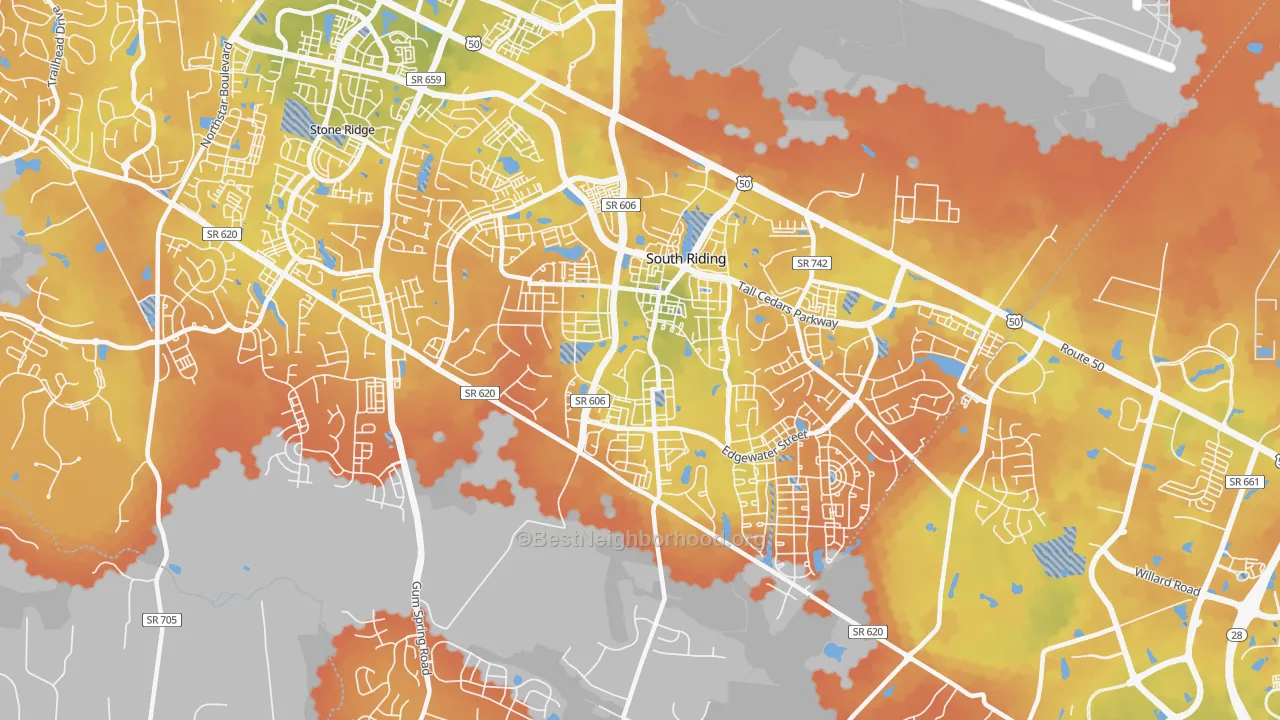 Bike Grade map of 20152, VA
