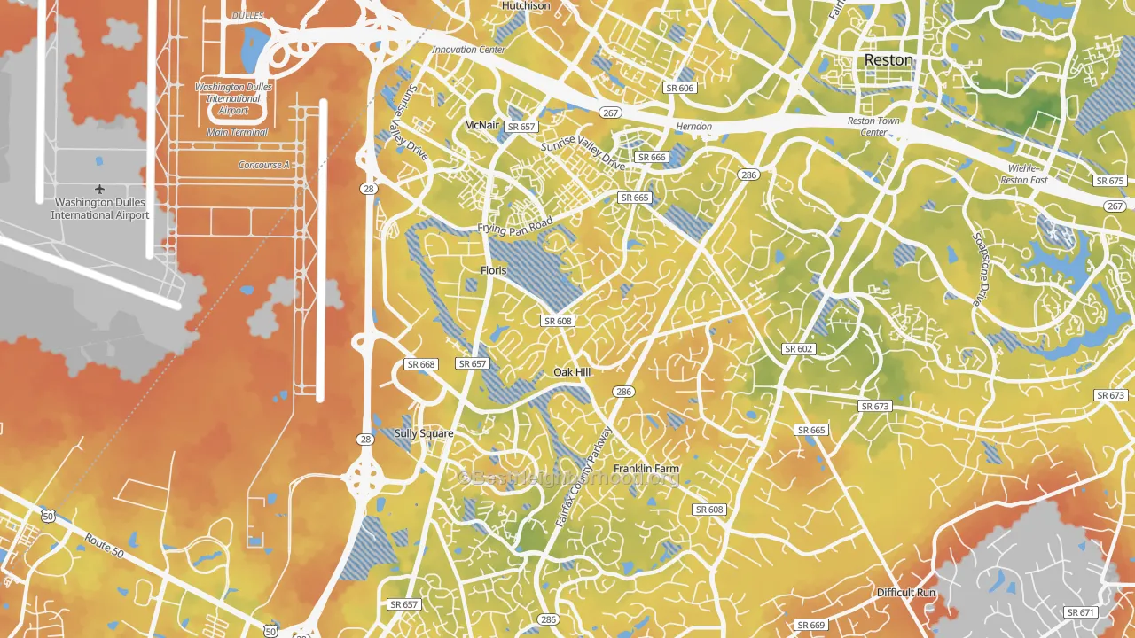 Bike Grade map of 20171, VA