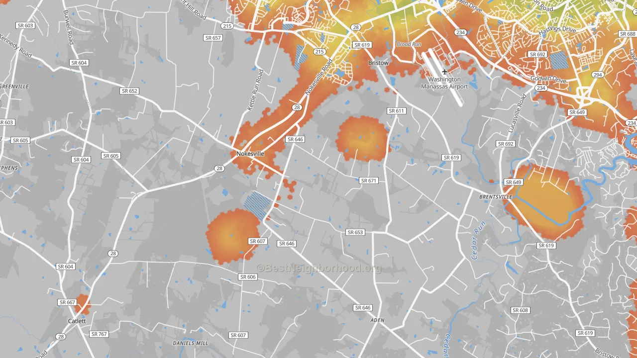 Bike Grade map of 20181, VA