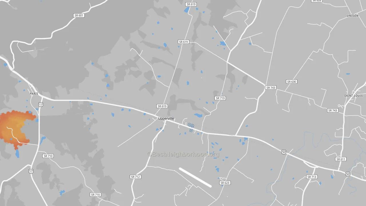Bike Grade map of 20184, VA