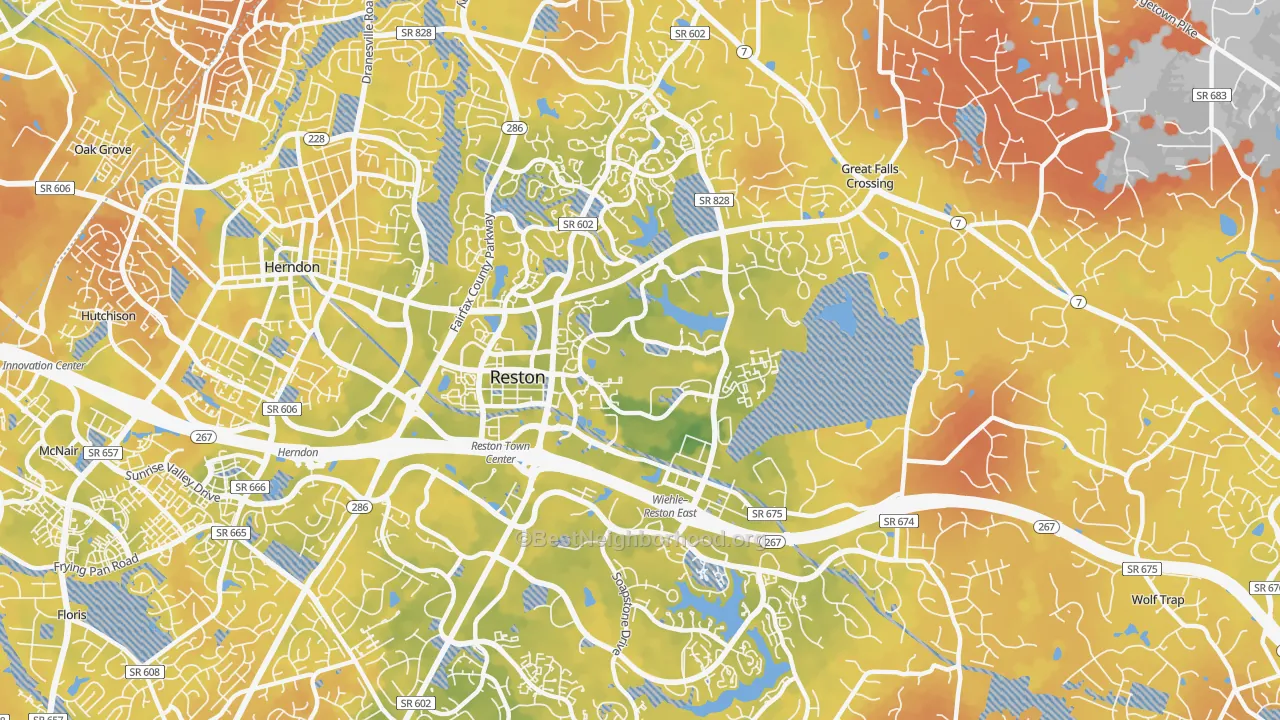 Bike Grade map of 20190, VA