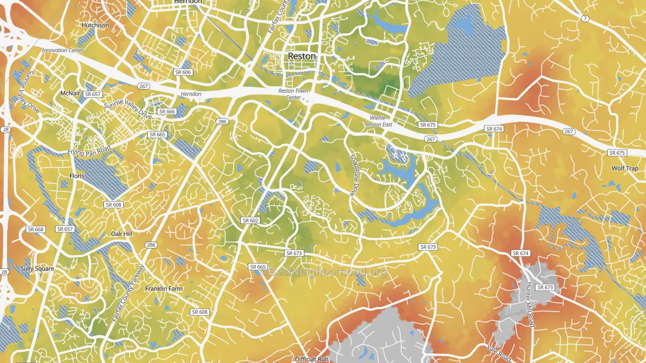 Bike Grade map of 20191, VA