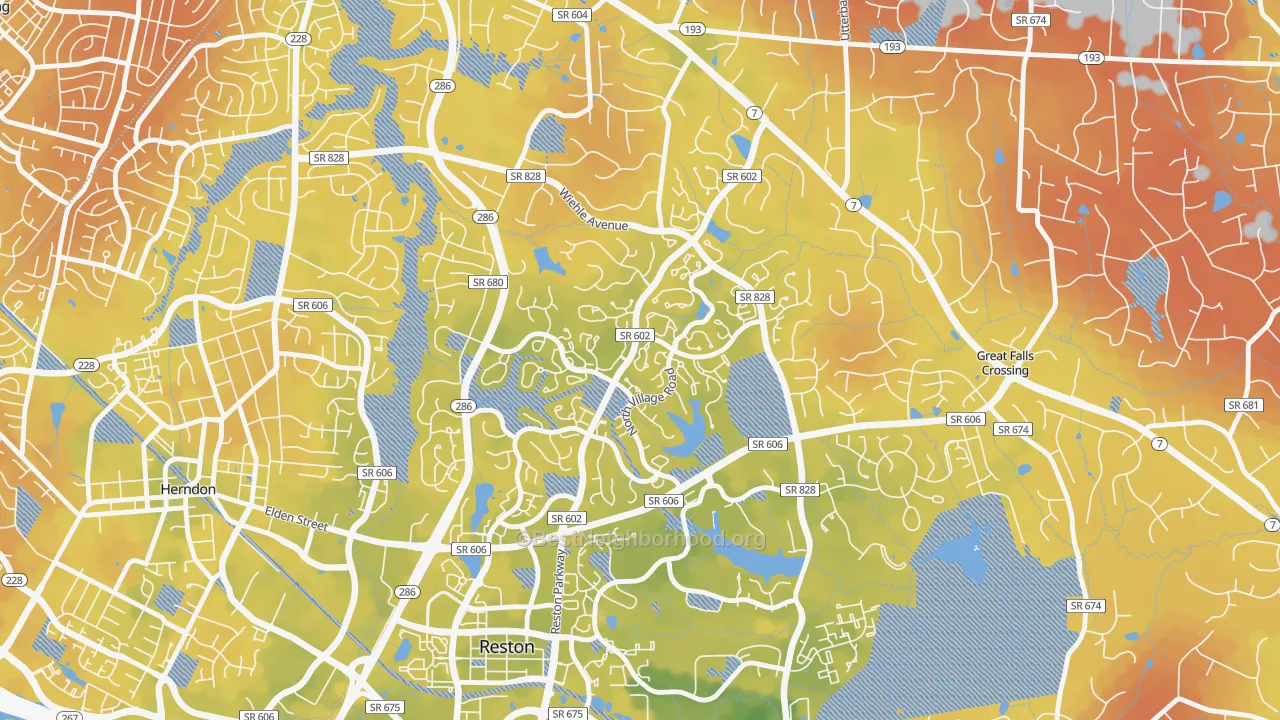 Bike Grade map of 20194, VA